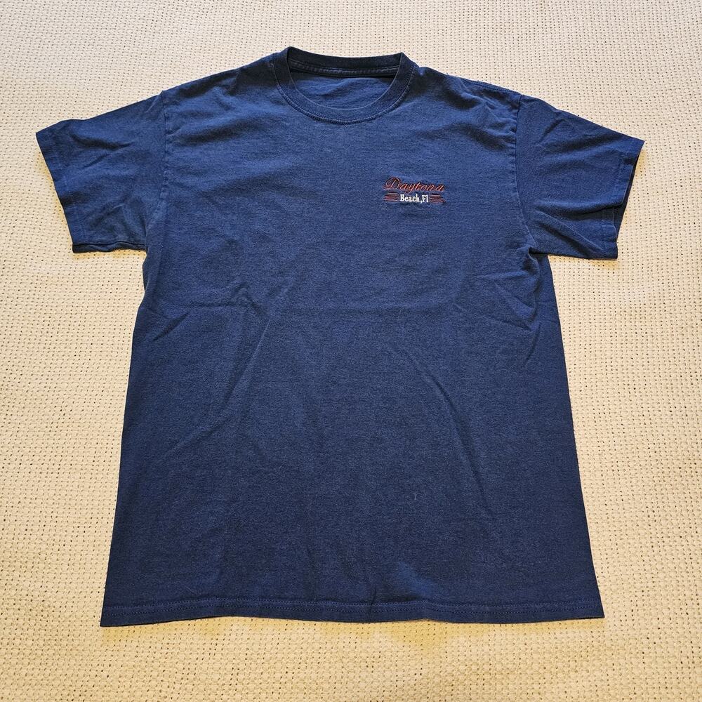 Vintage Daytona Beach Souvenir T-shirt With Chest Logo Blue